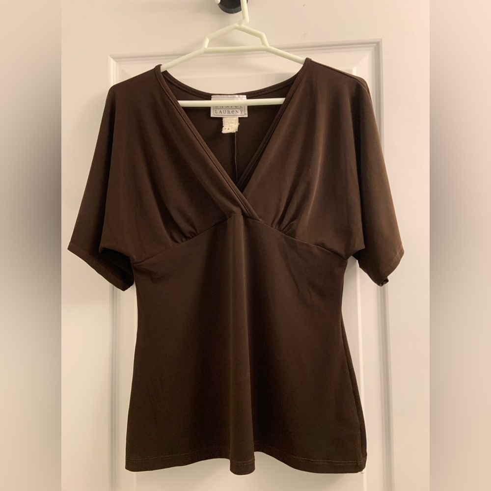 Women's Chocolate V-Neck Blouse